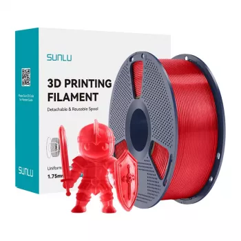 SUNLU PLA+ Filament (Transparant rood) 1,75 mm 1 kg