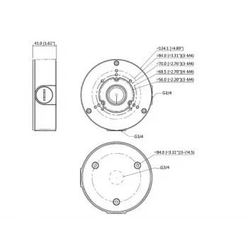 DAHUA PFA130-E-B adapter, montagebeugel zwart