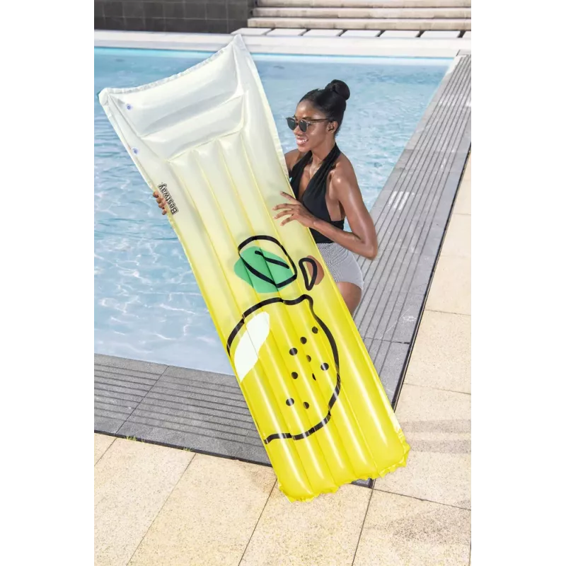 Bestway zwemmatras Lemon 183 x 69 cm opblaasbare zwembadvlotter