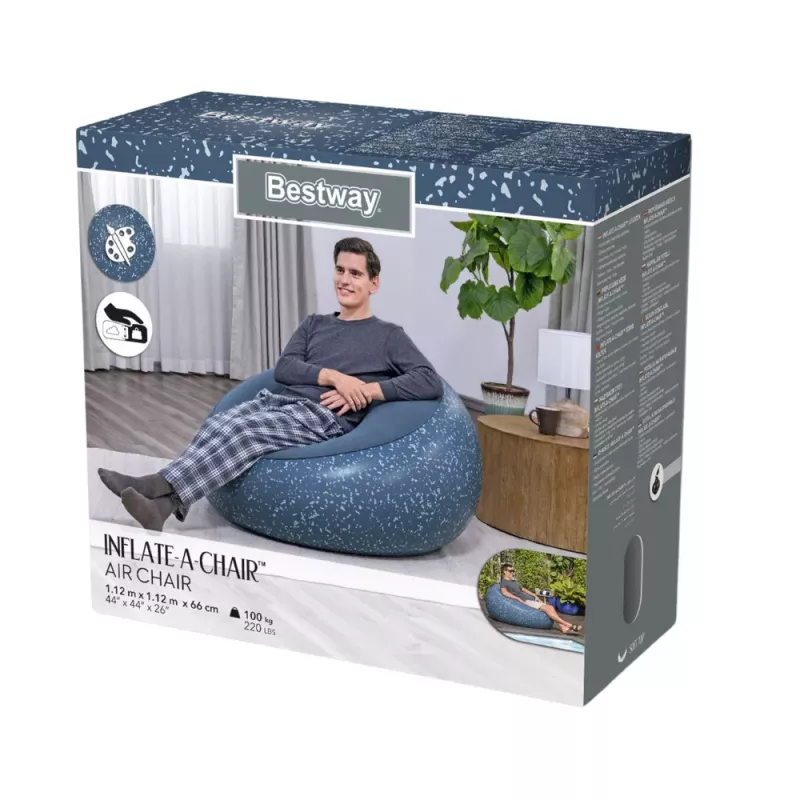 Bestway opblaasbare blauwe Inflate A Chair 75154