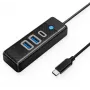 ORICO USB-C naar 2x USB 3.0 + USB-C hub, 5 Gbit/s, 0,15 m, zwart