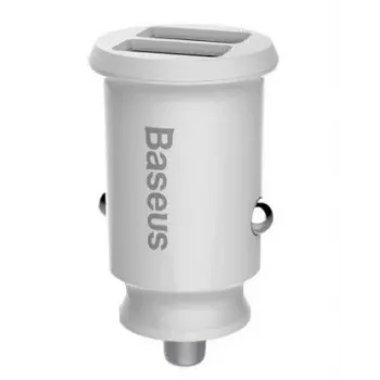 Baseus Rain autolader mini 2x USB 3.1A wit (CCALL-ML02)