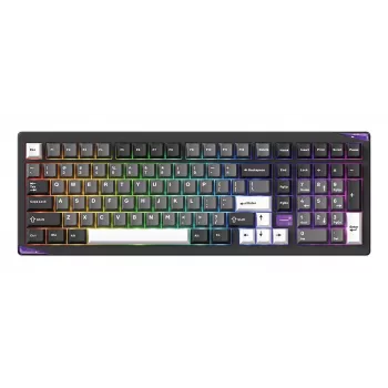 AKKO GEM 02 VIA Bedrade Mechanische Toetsenbord, TKL 87 toetsen, Zwart & Zilver, Hot-Swappable, RGB, USB-C