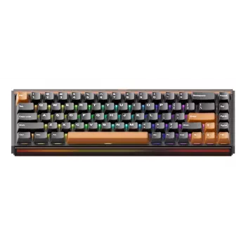 AKKO RAY68-HE Bruin Mechanische Gaming-toetsenbord 68 toetsen Tri-Mode Draadloos