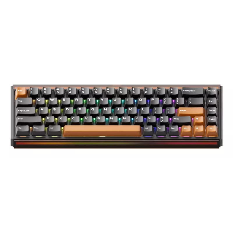 AKKO RAY68-HE Bruin Mechanische Gaming-toetsenbord 68 toetsen Tri-Mode Draadloos