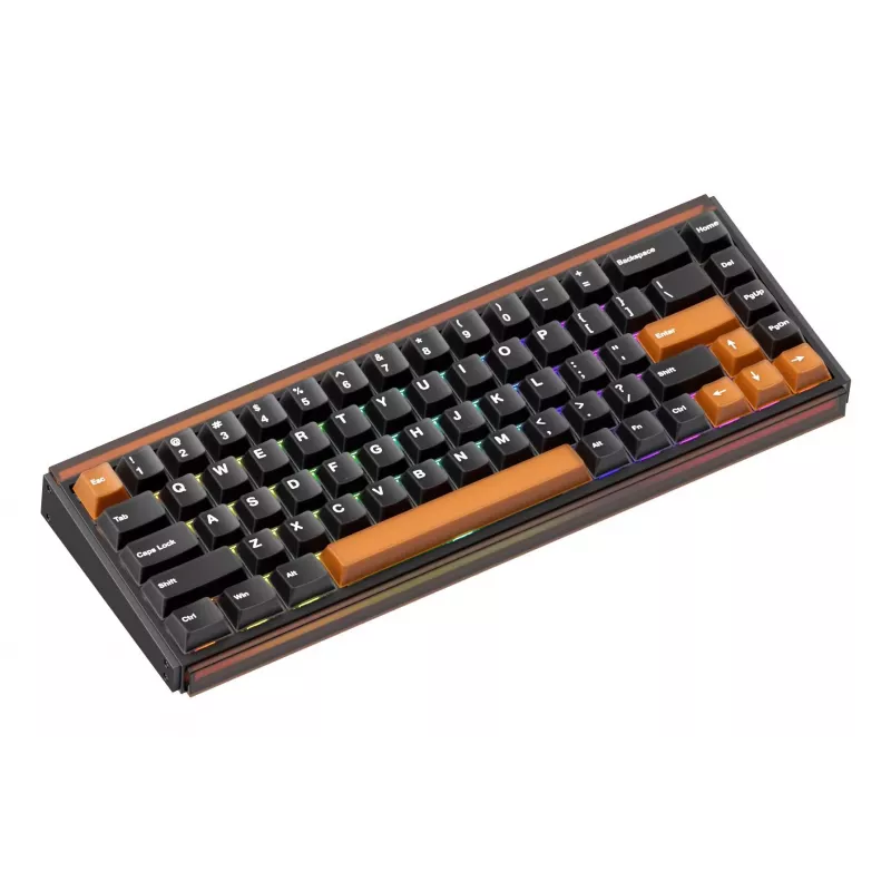 AKKO RAY68-HE Bruin Mechanische Gaming-toetsenbord 68 toetsen Tri-Mode Draadloos