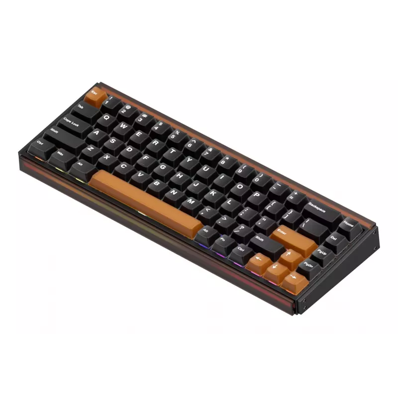 AKKO RAY68-HE Bruin Mechanische Gaming-toetsenbord 68 toetsen Tri-Mode Draadloos