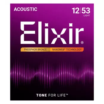 Elixir 16052 Phosphor Bronze Light NANOWEB akoestische gitaarsnaren (12-53)