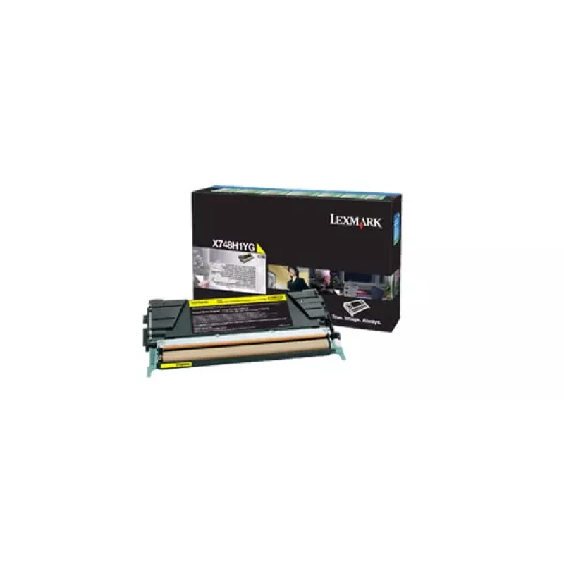 Lexmark X748H1YG originele Return Program tonercartridge geel High Yield 10.000 pagina's voor X748-serie