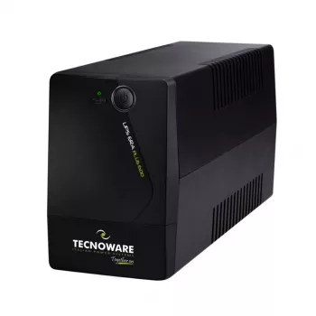 TECNOWARE USV ERA PLUS 600 SCHUKO Line-Interactive 600VA/360W, 12V 7Ah accu, 2 Schuko-stopcontacten, USB, zwart