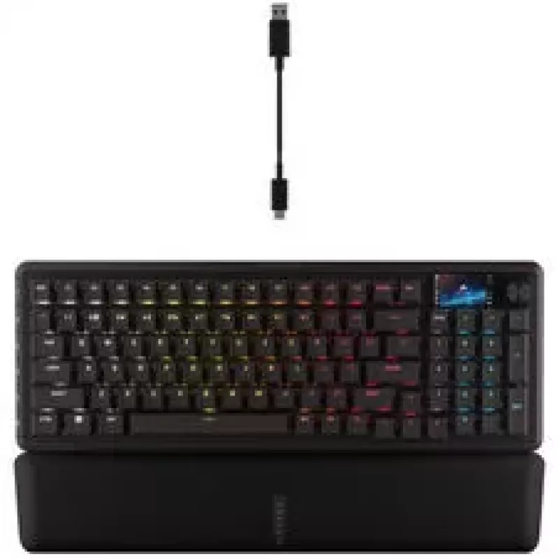 Corsair Vanguard 96 draadloos gaming toetsenbord, mechanisch, RGB, LCD-display, DE layout - zwart