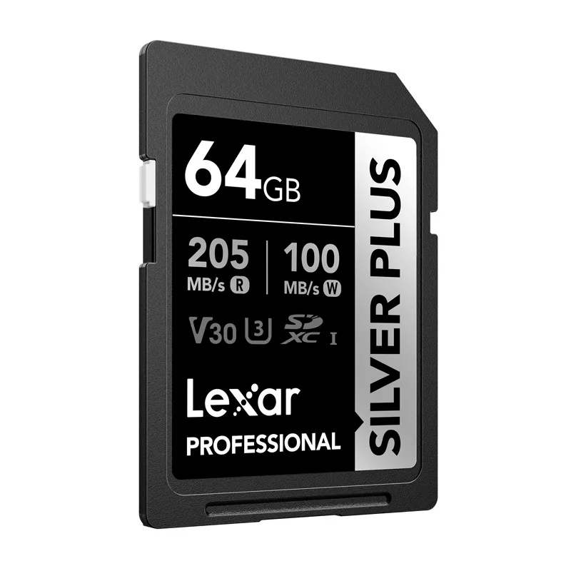 Lexar Professional SILVER PLUS SDXC 64GB geheugenkaart UHS-I U3 V30 A2