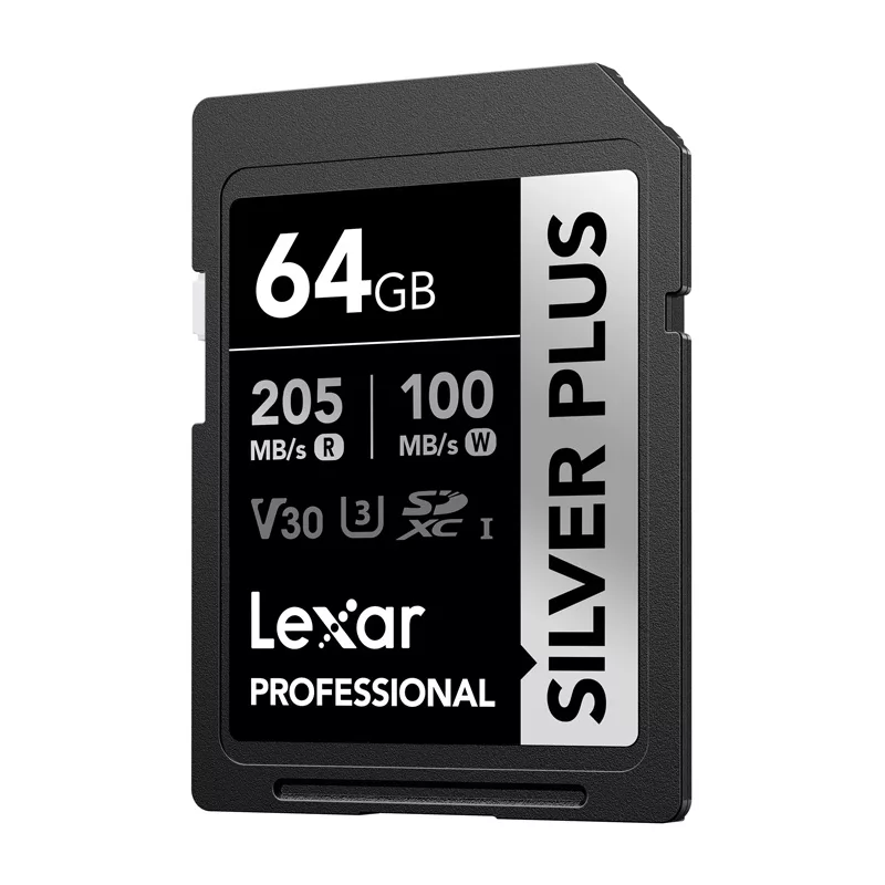 Lexar Professional SILVER PLUS SDXC 64GB geheugenkaart UHS-I U3 V30 A2