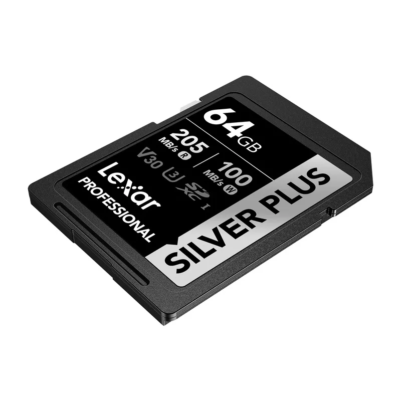 Lexar Professional SILVER PLUS SDXC 64GB geheugenkaart UHS-I U3 V30 A2