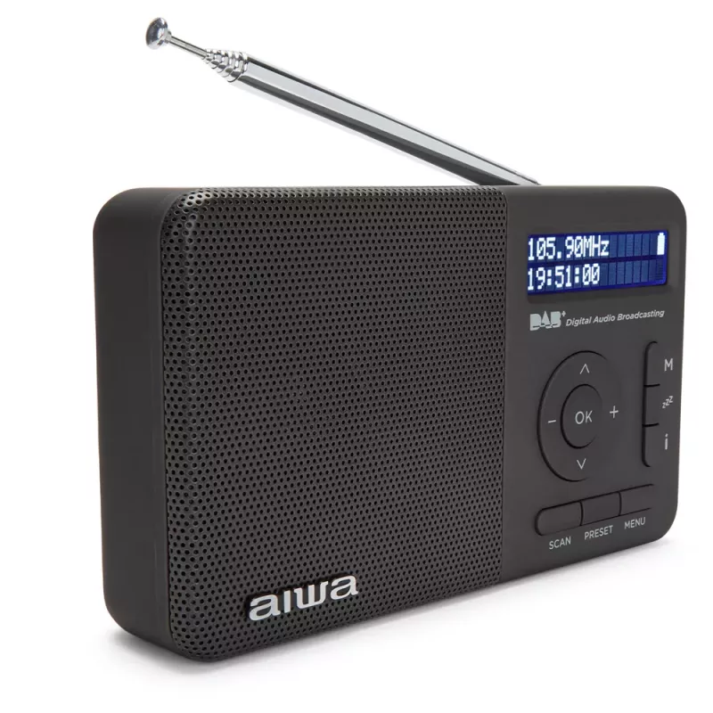 Aiwa RD-40DAB/BK zwart DAB+ & FM draagbare radio met Bluetooth