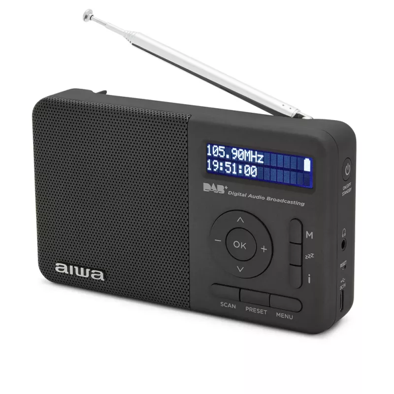 Aiwa RD-40DAB/BK zwart DAB+ & FM draagbare radio met Bluetooth