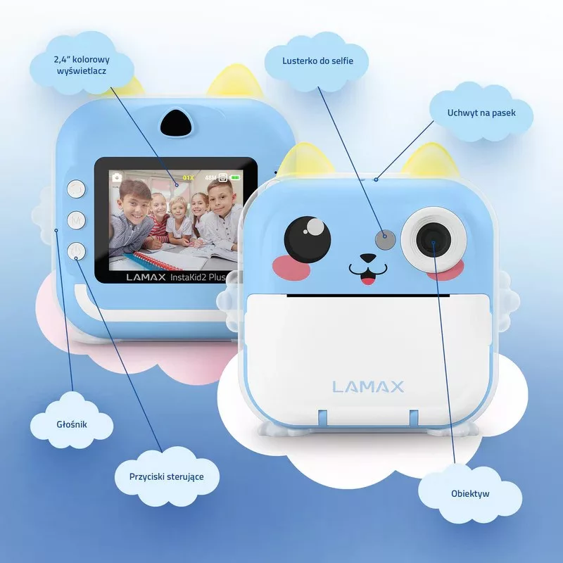 LAMAX InstaKid2 Plus kindercamera, blauw