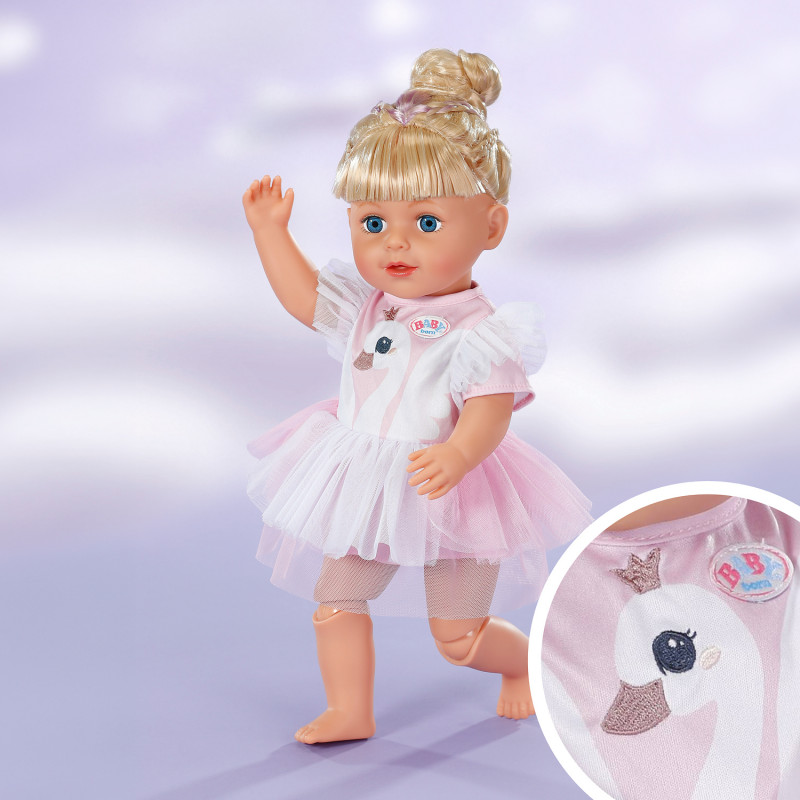 ZAPF CREATION BABY born zwanenjurk 43cm poppenoutfit
