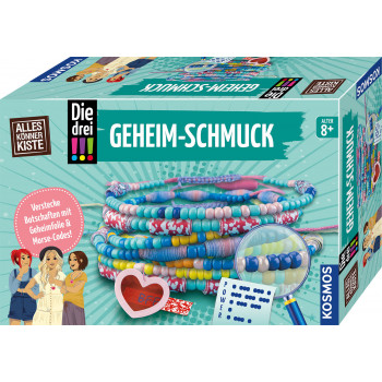 KOSMOS Die drei !!! Secret Jewelry - detective-knutselset met verborgen vakjes, coderad, kralen en charms voor meisjes vanaf 8 jaar