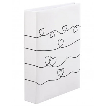 Hama Heart Waves fotoalbum, 10x15 cm, 200 foto's, gebonden, Wit