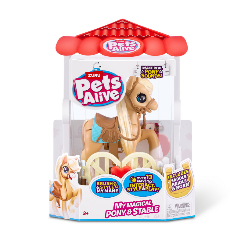 Zuru Pets Alive Magical Pony met stal – interactief elektronisch eenhoorn speelgoed