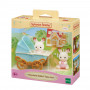EPOCH Sylvanian Families chocoladekonijn-tweeling met kinderwagen