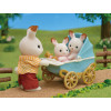 EPOCH Sylvanian Families chocoladekonijn-tweeling met kinderwagen