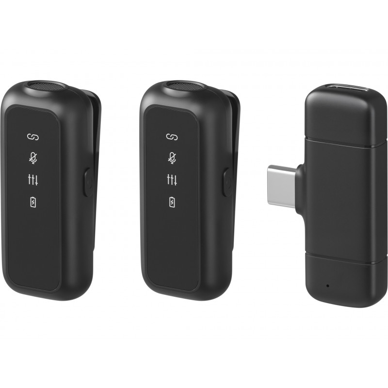 SANDBERG Streamer USB-C draadloze microfoon x2 - dual-microfoonset - 20 Hz - 20 kHz