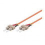 Microconnect 1m SC/UPC-SC/UPC duplex multimode OM2 glasvezel-patchkabel, LSZH, oranje