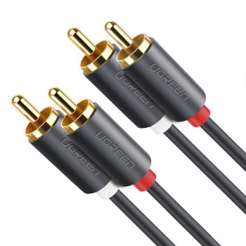 UGREEN AV104 2x RCA-stekker naar 2x RCA-stekker audiokabel 2m zwart