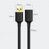 UGREEN US129 USB 3.0 verlengkabel 0,5 m zwart