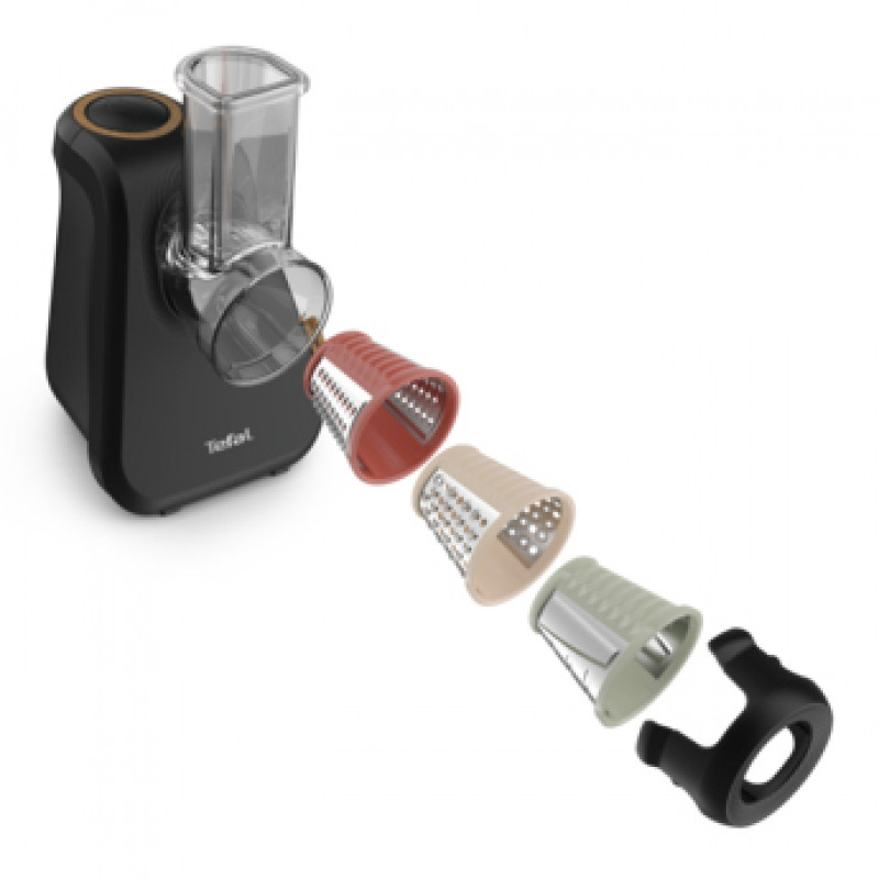 TEFAL MB77EN elektrische rasp en spiralizer, 260 W, 5 kegels, zwart/zilver