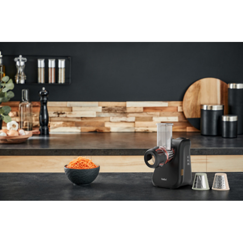 TEFAL MB77EN elektrische rasp en spiralizer, 260 W, 5 kegels, zwart/zilver