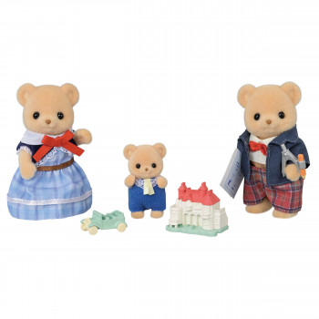 EPOCH Sylvanian Families Biscuit Bear familie - 4 verzamelfiguren