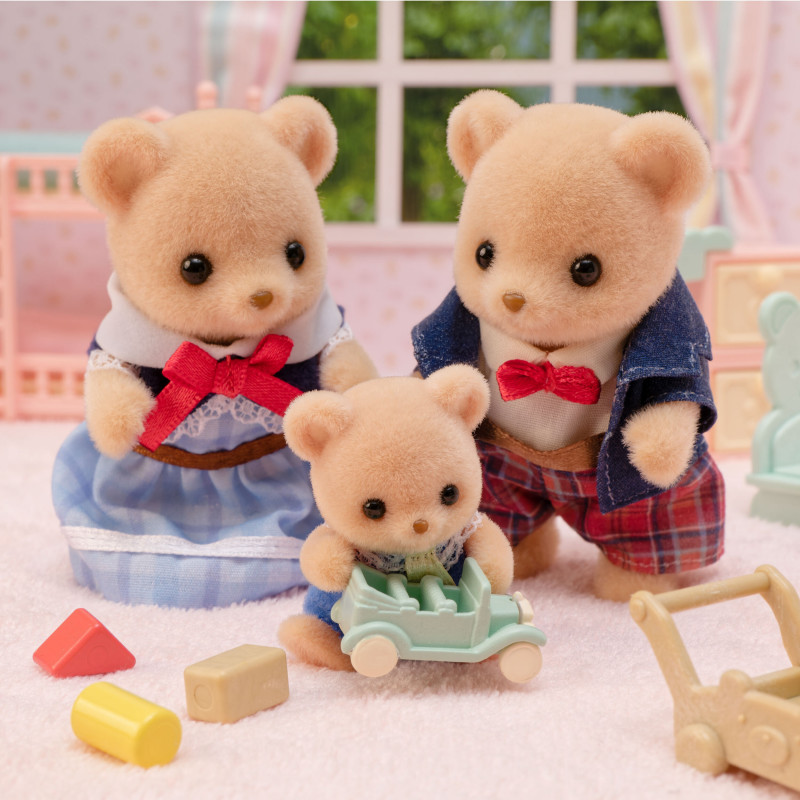 EPOCH Sylvanian Families Biscuit Bear familie - 4 verzamelfiguren