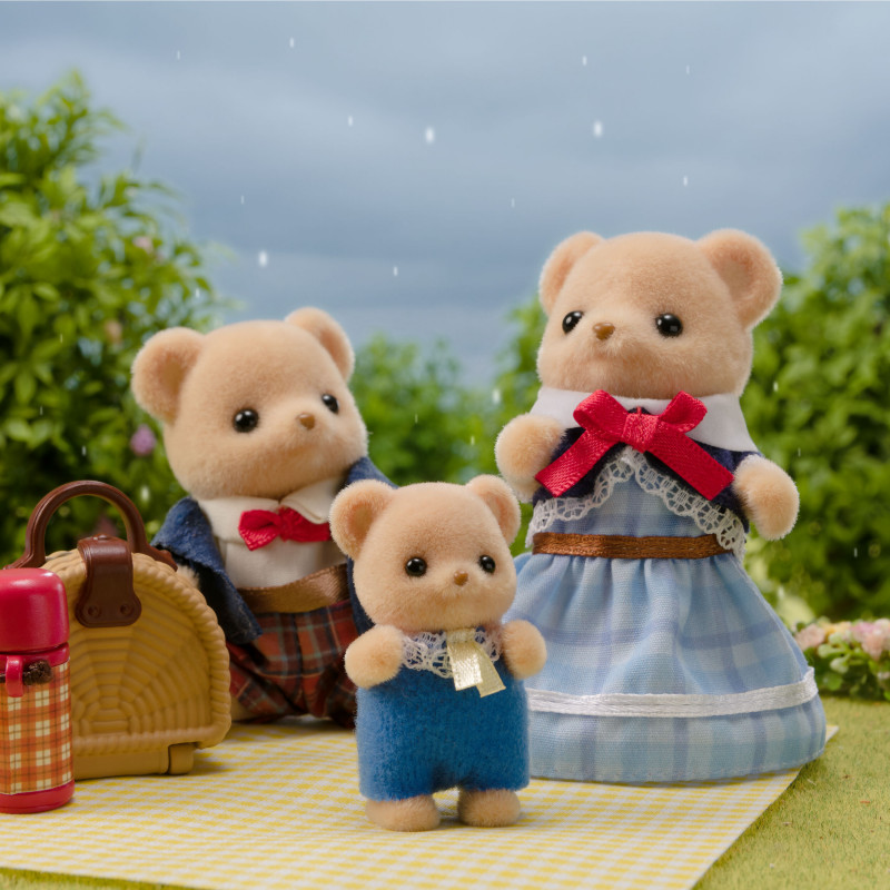 EPOCH Sylvanian Families Biscuit Bear familie - 4 verzamelfiguren