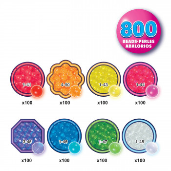 EPOCH Aquabeads Neon Beads navulpack - 600 vaste kralen in 8 neonkleuren, wateractief, compatibel met alle Aquabeads-sets