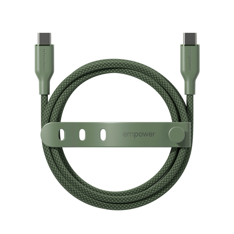 PanzerGlass Racing 60W USB-C naar USB-C kabel 1,2 m groen