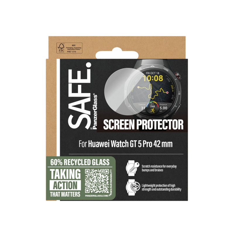 PanzerGlass SAFE gehard glas schermbescherming voor Huawei Watch GT 5 Pro 42mm