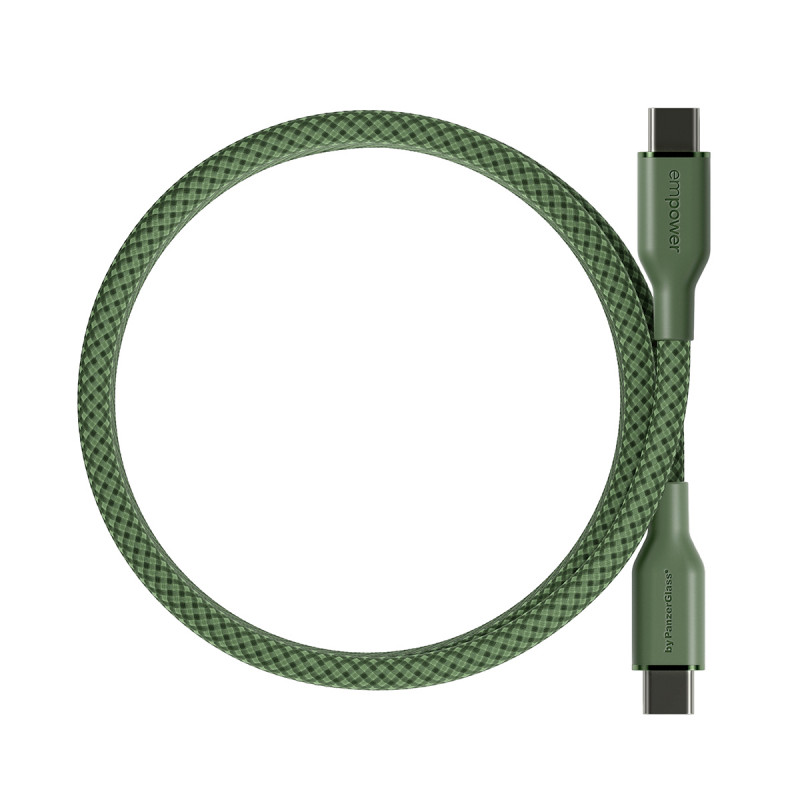 PanzerGlass empower Magnetic 240W USB-C naar USB-C kabel 1,5 m groen