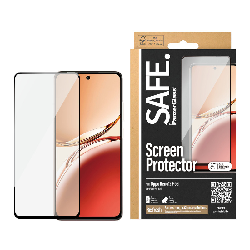 SAFE by PanzerGlass Oppo Reno12 F 5G displaybescherming Ultra-Wide Fit SAFE95996