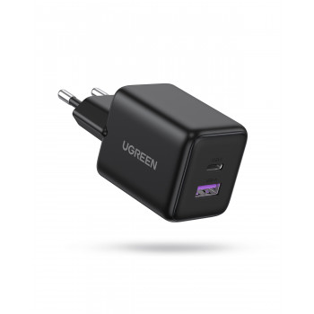 UGREEN X516 GaN 30W USB-C + USB-A wandlader zwart