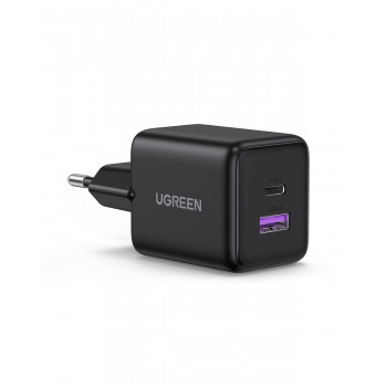 UGREEN X516 GaN 30W USB-C + USB-A wandlader zwart