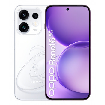 OPPO Reno16 5G 8GB RAM 512GB opslag 6,7 inch AMOLED 120Hz display 50MP OIS triple-camera 80W snelladen wit