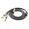 UGREEN 3,5-mm-TRS-naar-dubbele-6,35-mm-TS-audio-Y-splitterkabel 2 m grijs