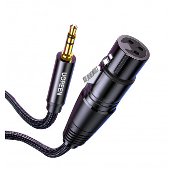 UGREEN AV182 XLR-stekker naar 3,5-mm-TRS-stekker audiokabel 1 m zwart