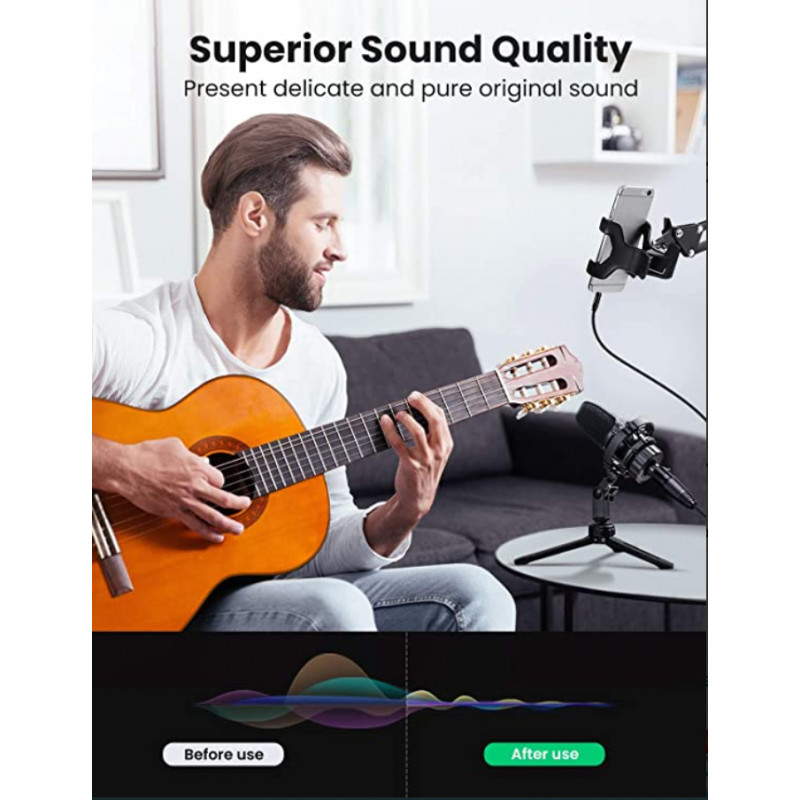 UGREEN AV182 XLR-stekker naar 3,5-mm-TRS-stekker audiokabel 1 m zwart