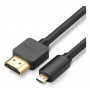 UGREEN HD127 Micro-HDMI-naar-HDMI-kabel 4K 3D 1m zwart