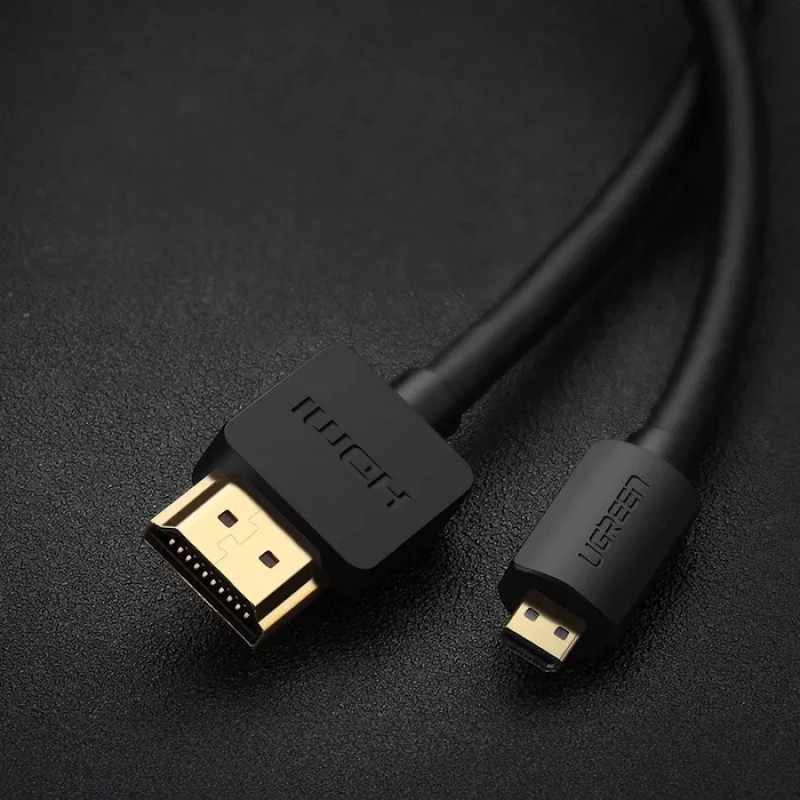 UGREEN HD127 Micro-HDMI-naar-HDMI-kabel 4K 3D 1m zwart