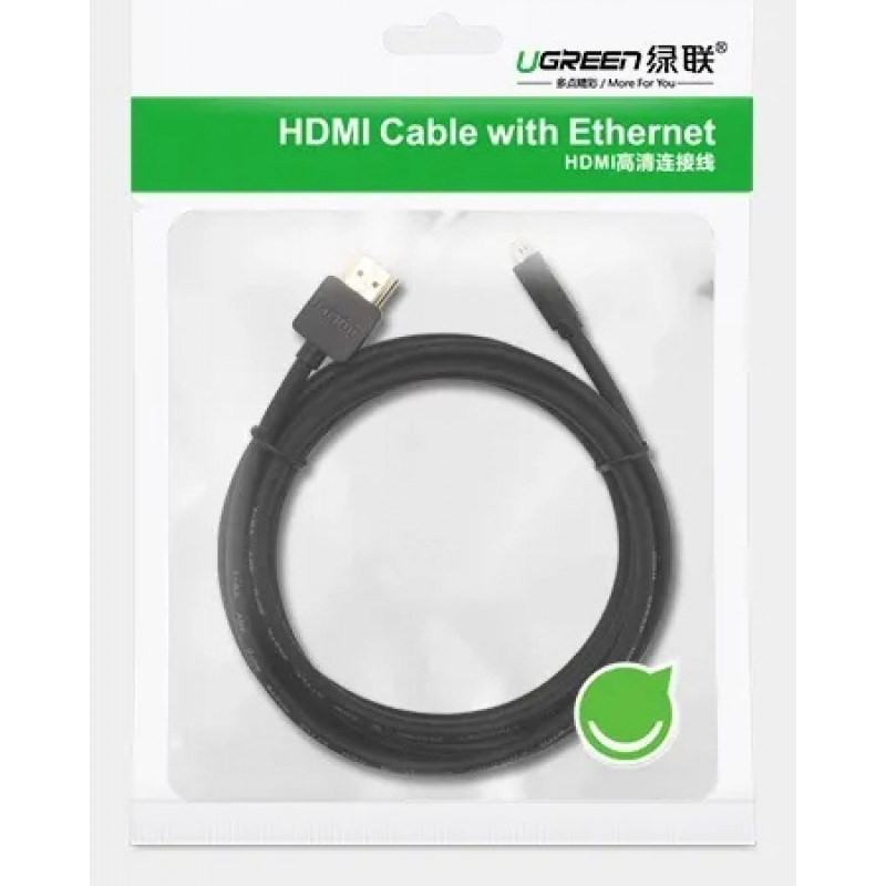 UGREEN HD127 Micro-HDMI-naar-HDMI-kabel 4K 3D 1m zwart